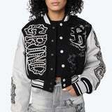 Smoke Rise "Dystopia" Crop Fit Varsity Jacket