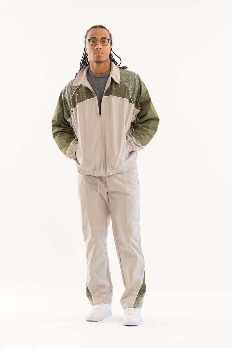 Kindred Rhinestone Nylon Track Suit