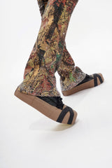 Valabasas "Recon" Rhinestone Stacked Jeans - Leaf Camo