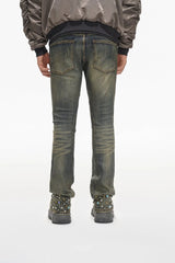 Valabasas "Ion" Waxed Stacked Flare Studded Jeans