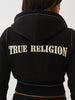 True Religion Women's Big T Shrunken Zip Hoodie & Big T Flared Sweatpants - Jet Black