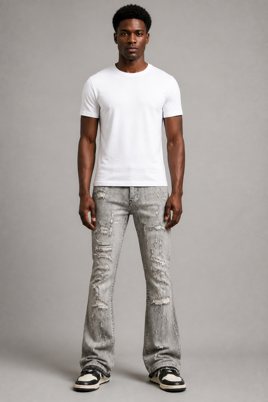 Damati Ripped Stacked Jeans
