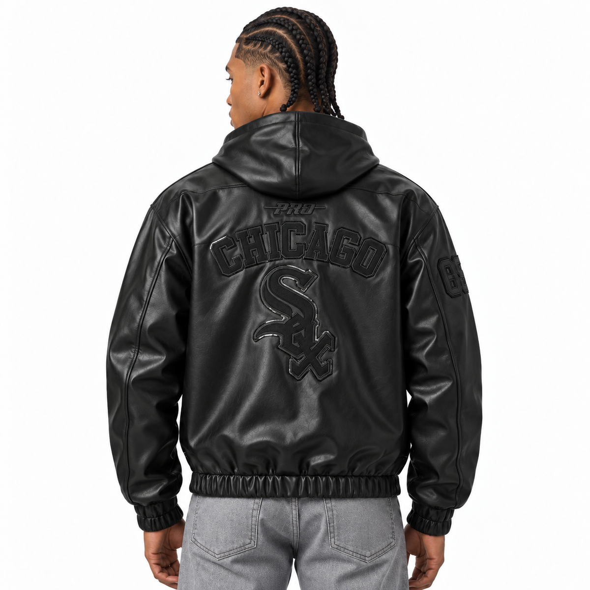 Pro Standard DC Exclusive Chicago White Sox Black on Black Leather Jacket