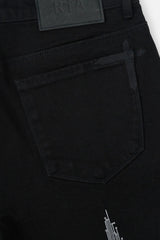 RTA Bryant Skinny Jean - Black Hologram Digital Cross