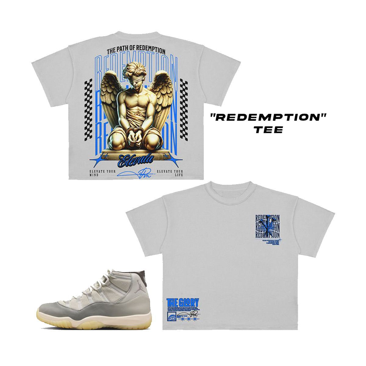 Premium Milano "Redemption" Crew Neck T-Shirt Gray