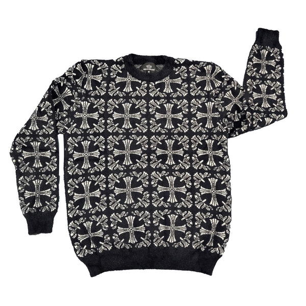 One In A Million Cross Pattern Mohair Crewneck