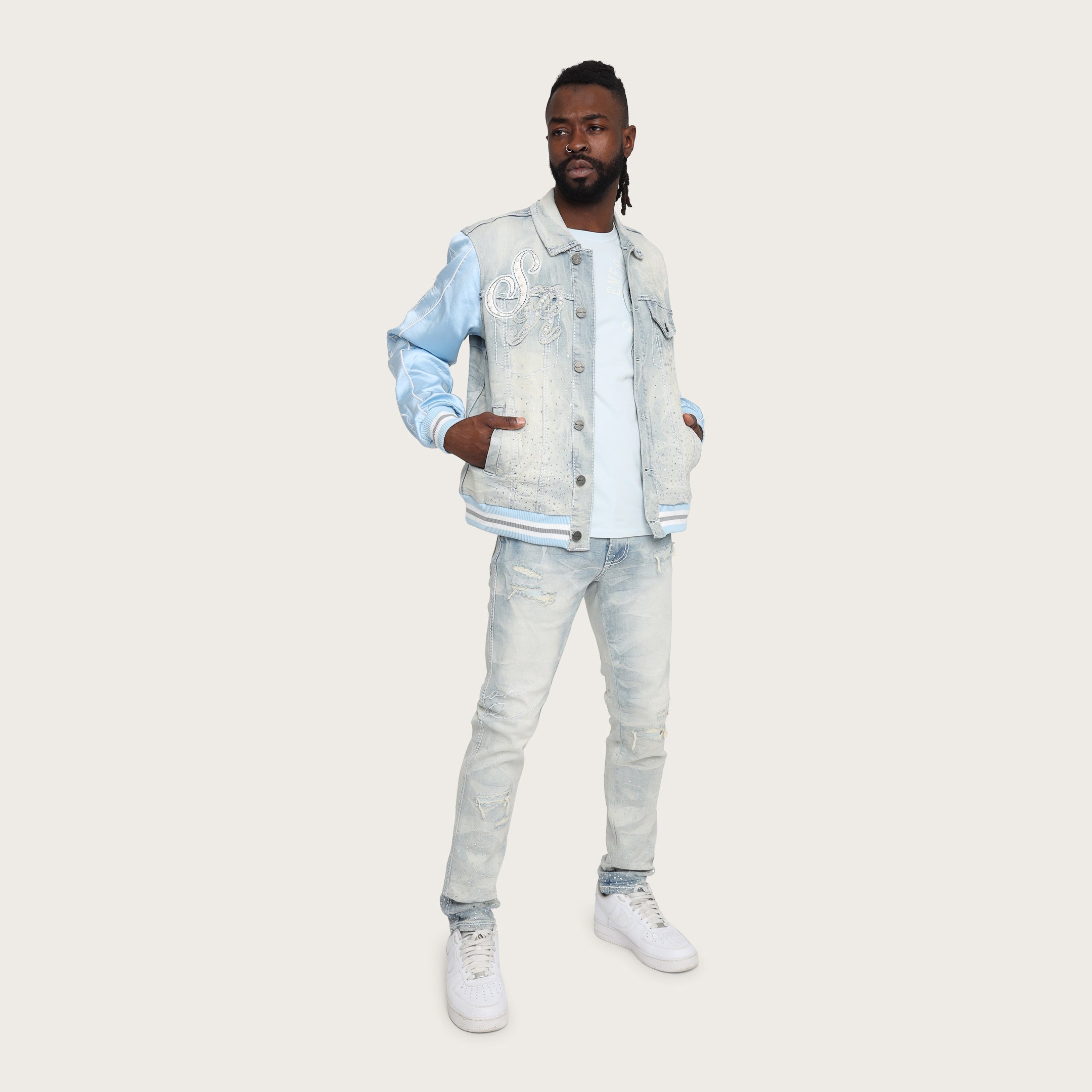 Smoke Rise "Visionary" Rhinestone Denim Jacket