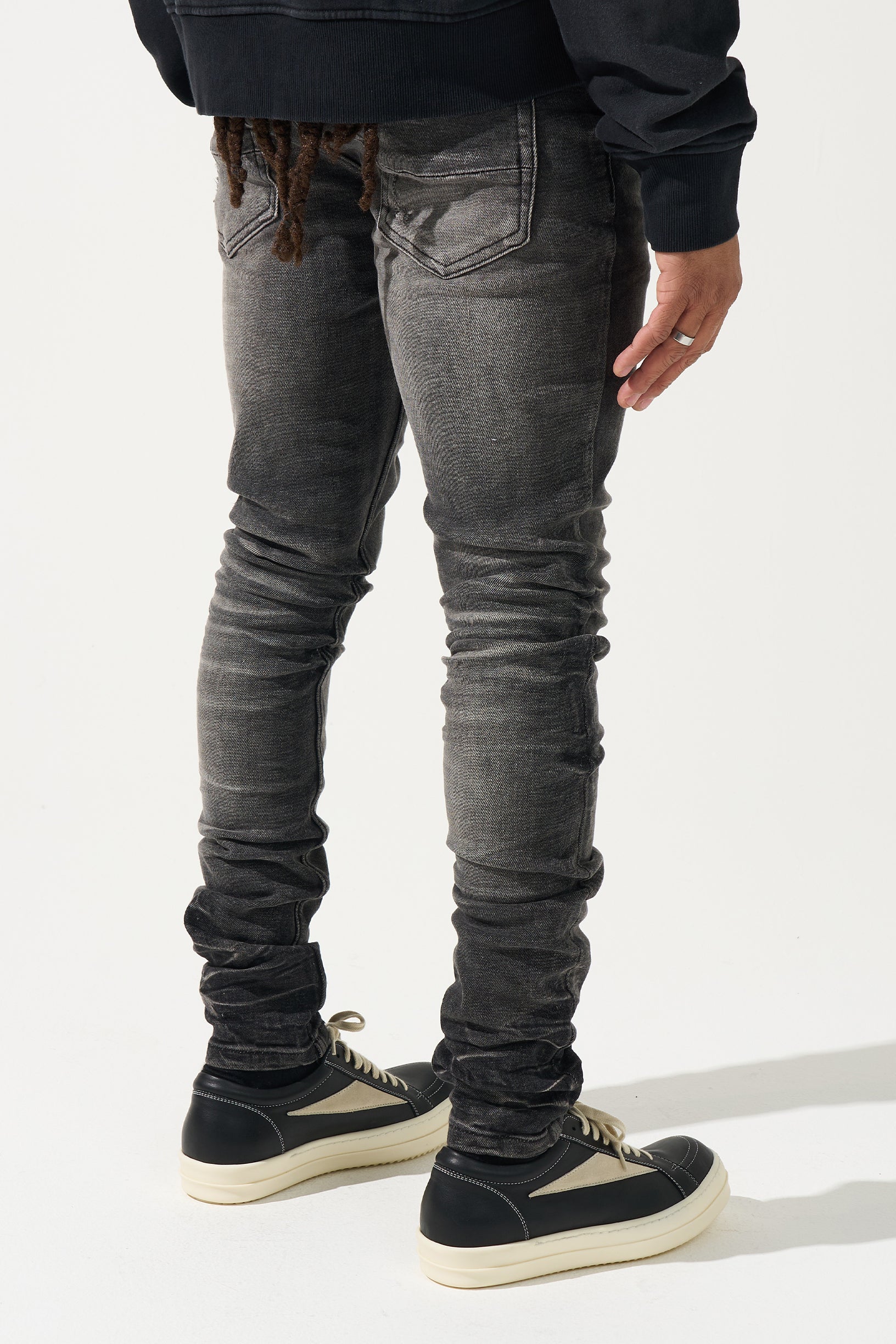 Serenede "Fume" Faded Black Smoke Wash Jeans
