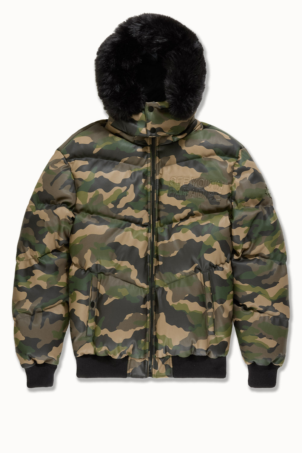 See You In Paradise "The Wild One" Puffer Leather Jacket