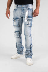 Disaster Super Stretch Denim Cargo Stacked Jean