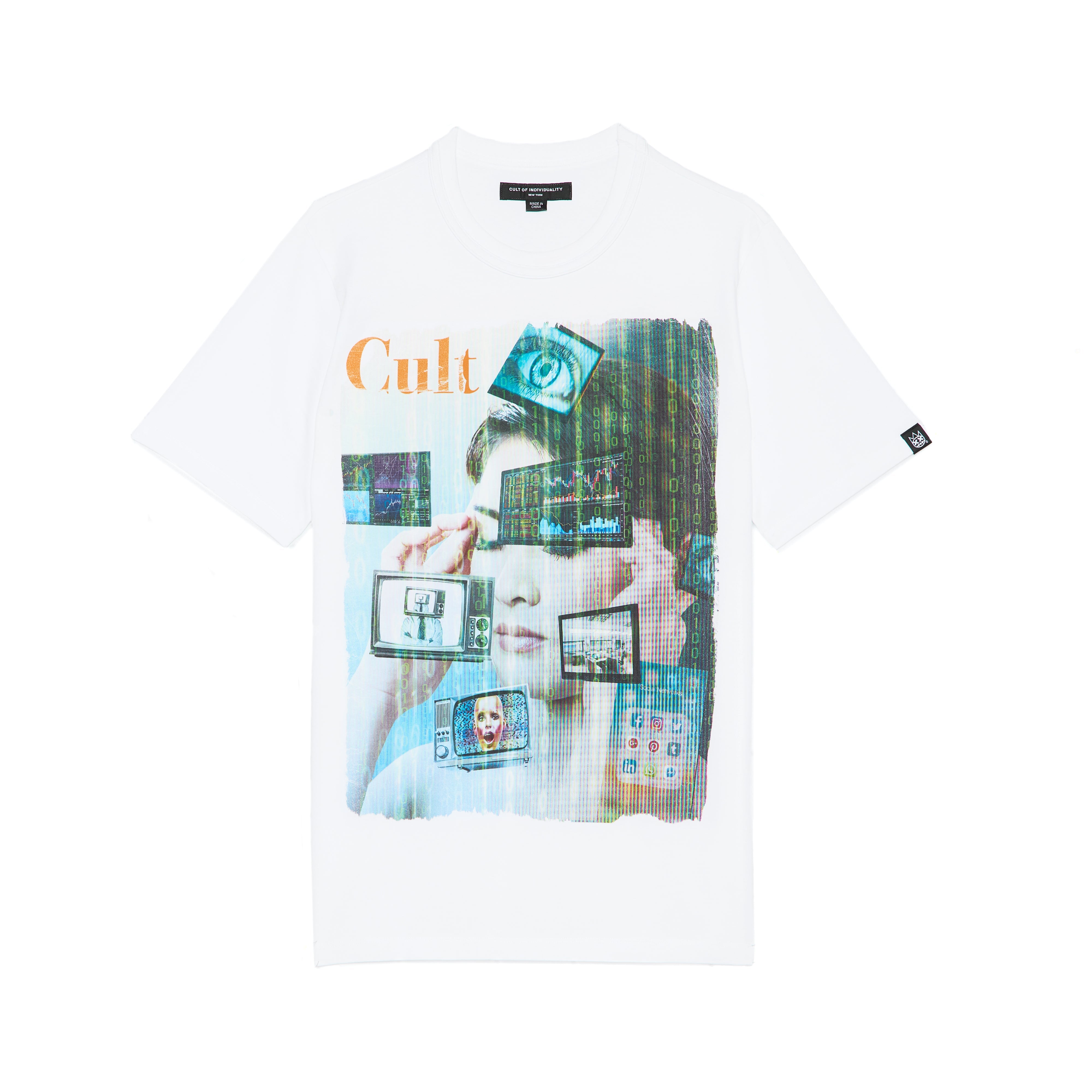Cult of Individuality Cult's Heavyweight Short Sleeve Crew Neck Tee "Did We Dream Too Fast" in White
