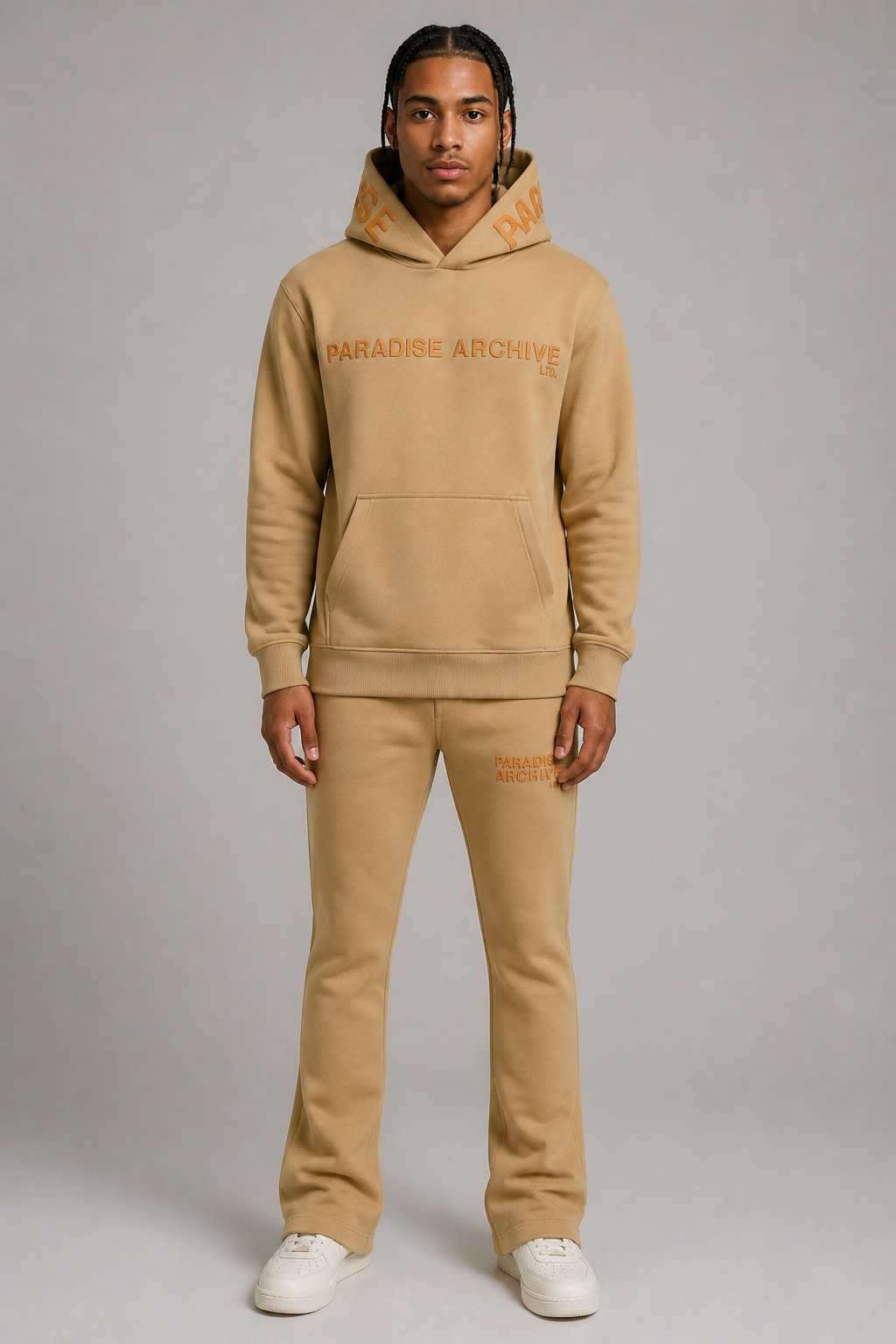 See You in Paradise "High Density Print Fleece" Jogging Suit - Khaki