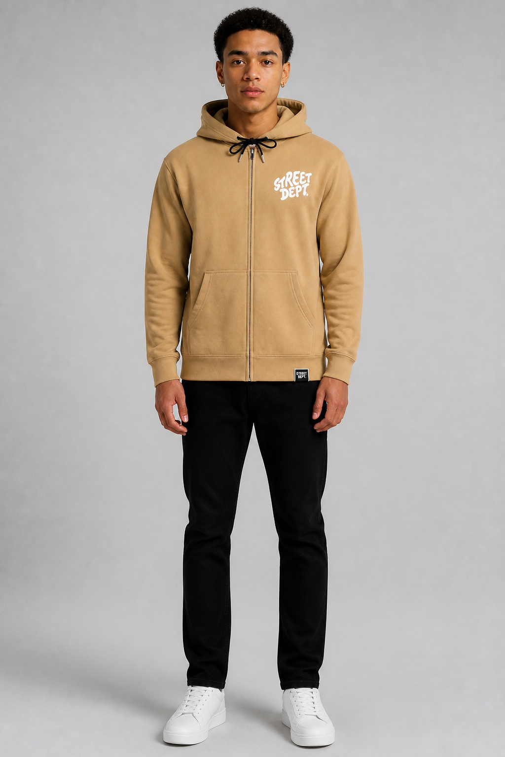Street Department Wavey Print Zip-up Hoodie