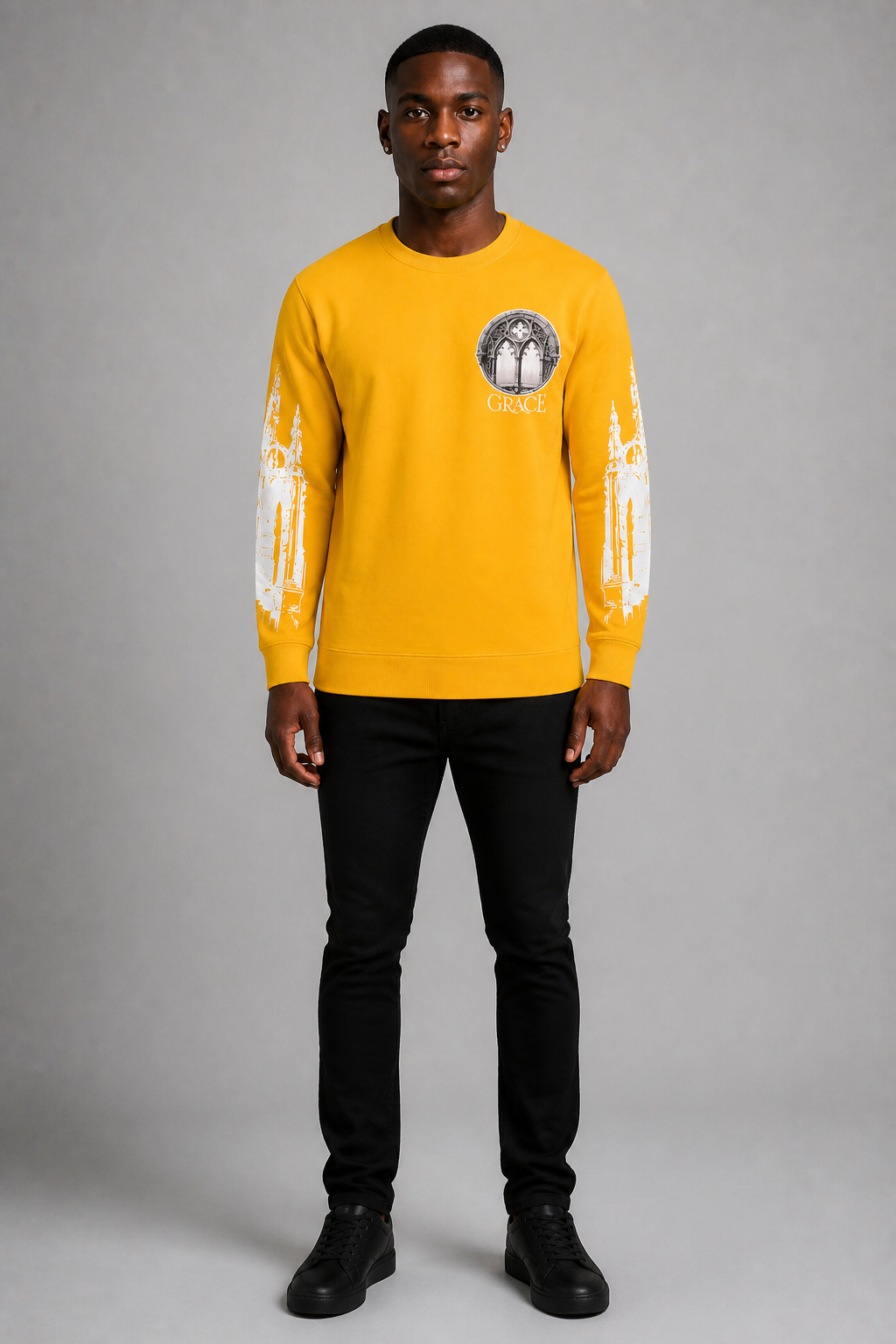 Black Pike "Grace" Fleece Sweater - Gold