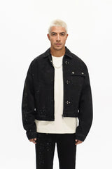 Valabasas "Encrypted" Black Rhinestone Denim Jacket