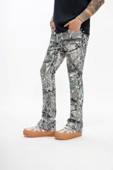 Valabasas "Recon" Rhinestone Stacked Jeans - Grey Forest