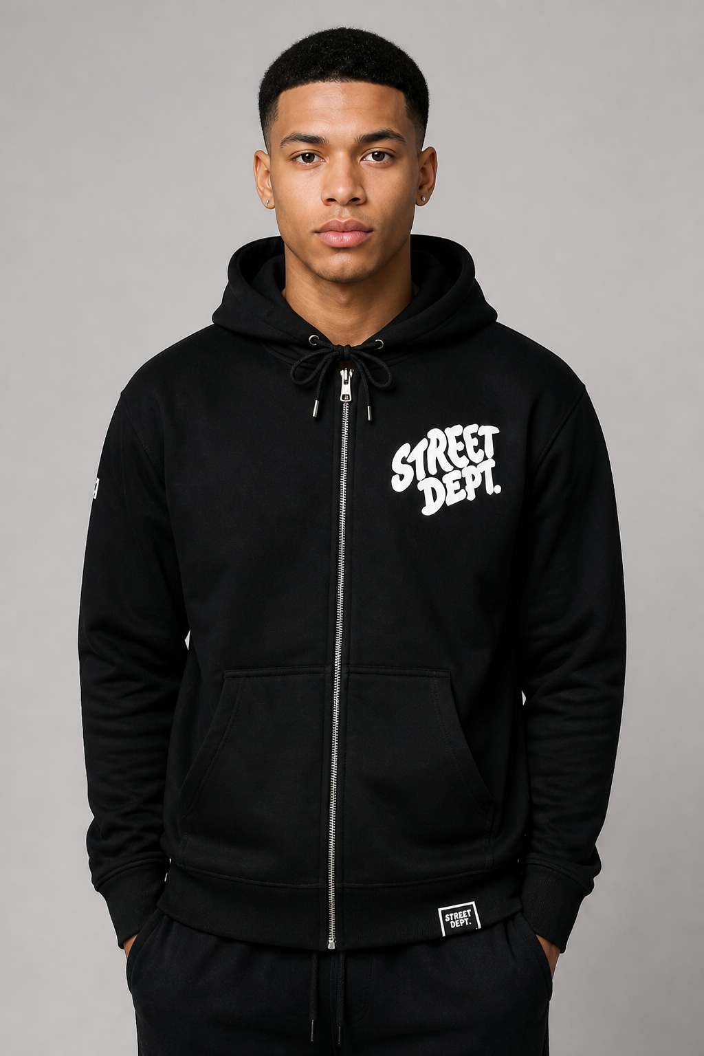 Street Department Wavey Print Zip-up Hoodie