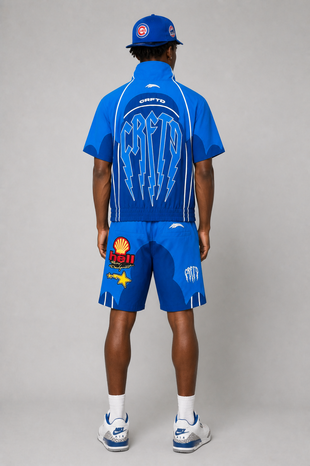 Crafted "Fashion" Patched Nylon Short Set