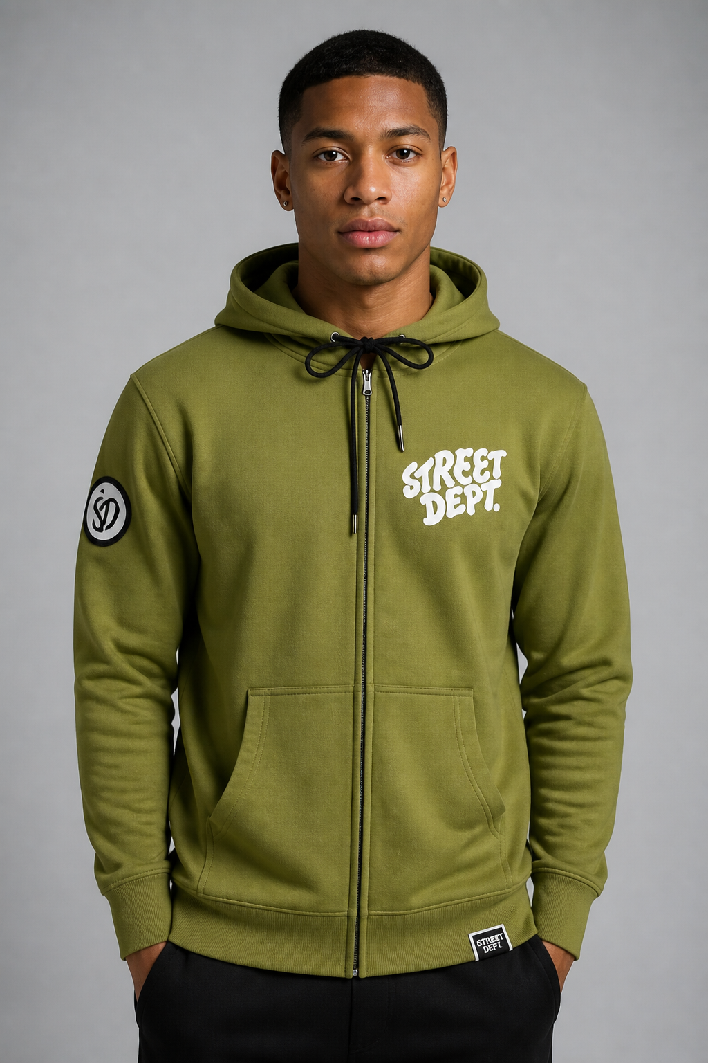 Street Department Wavey Print Zip-up Hoodie