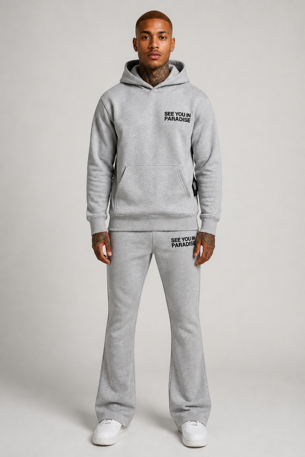 See You in Paradise Wingspan Jogging Suit - Heather Grey/Charcoal