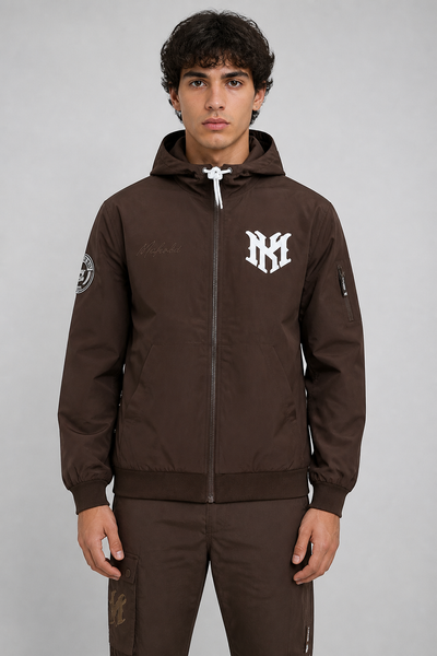 Makobi "Adorni Elite Club" Nylon Windbreaker Zip-up Hoodie Jacket