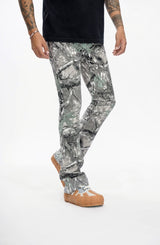 Valabasas "Recon" Rhinestone Stacked Jeans - Grey Forest