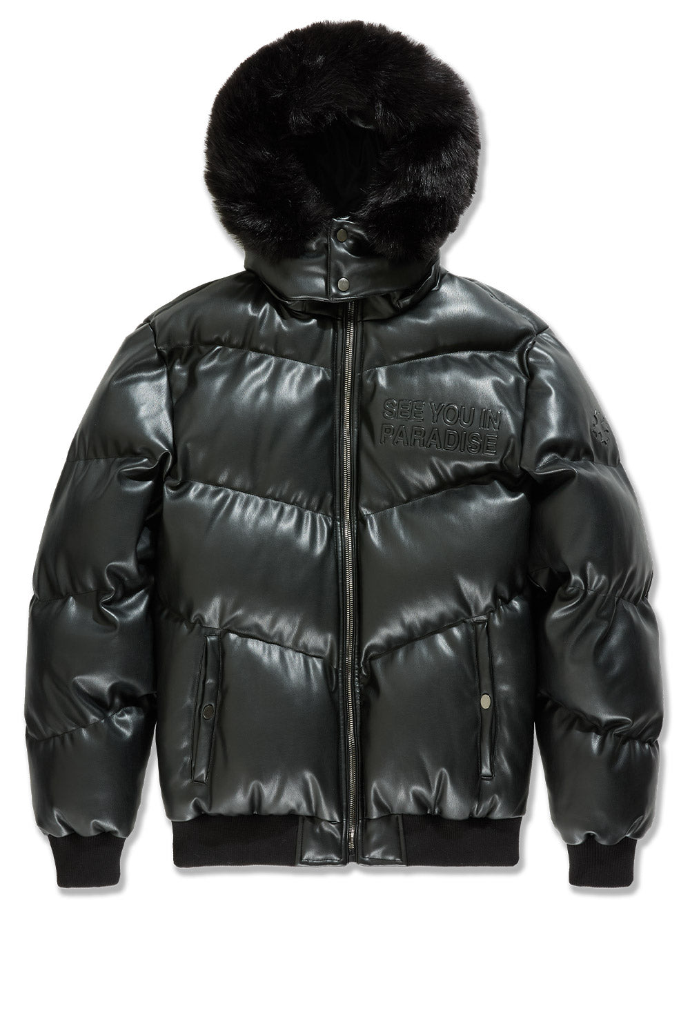 See You In Paradise "The Wild One" Puffer Leather Jacket