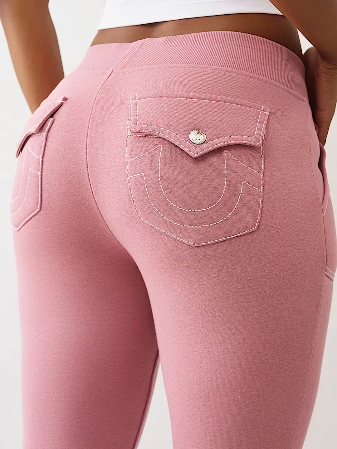 True Religion Women's Big T Shrunken Zip Hoodie & Big T Flared Sweatpants - Nostalgia Rose