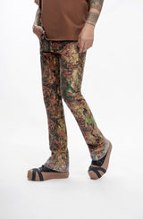 Valabasas "Recon" Rhinestone Stacked Jeans - Leaf Camo