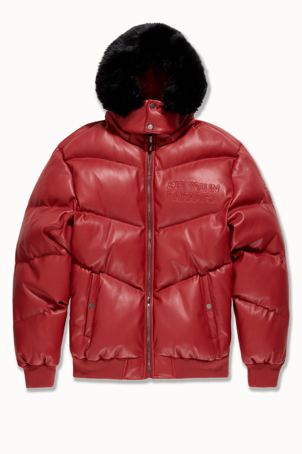 See You In Paradise "The Wild One" Puffer Leather Jacket