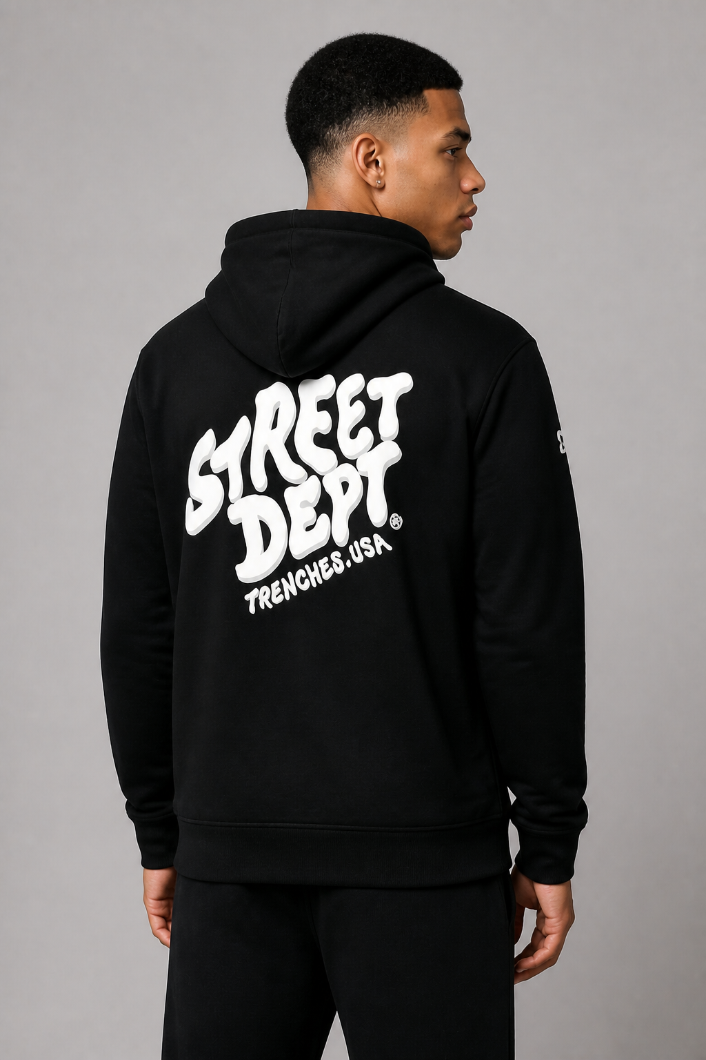 Street Department Wavey Print Zip-up Hoodie