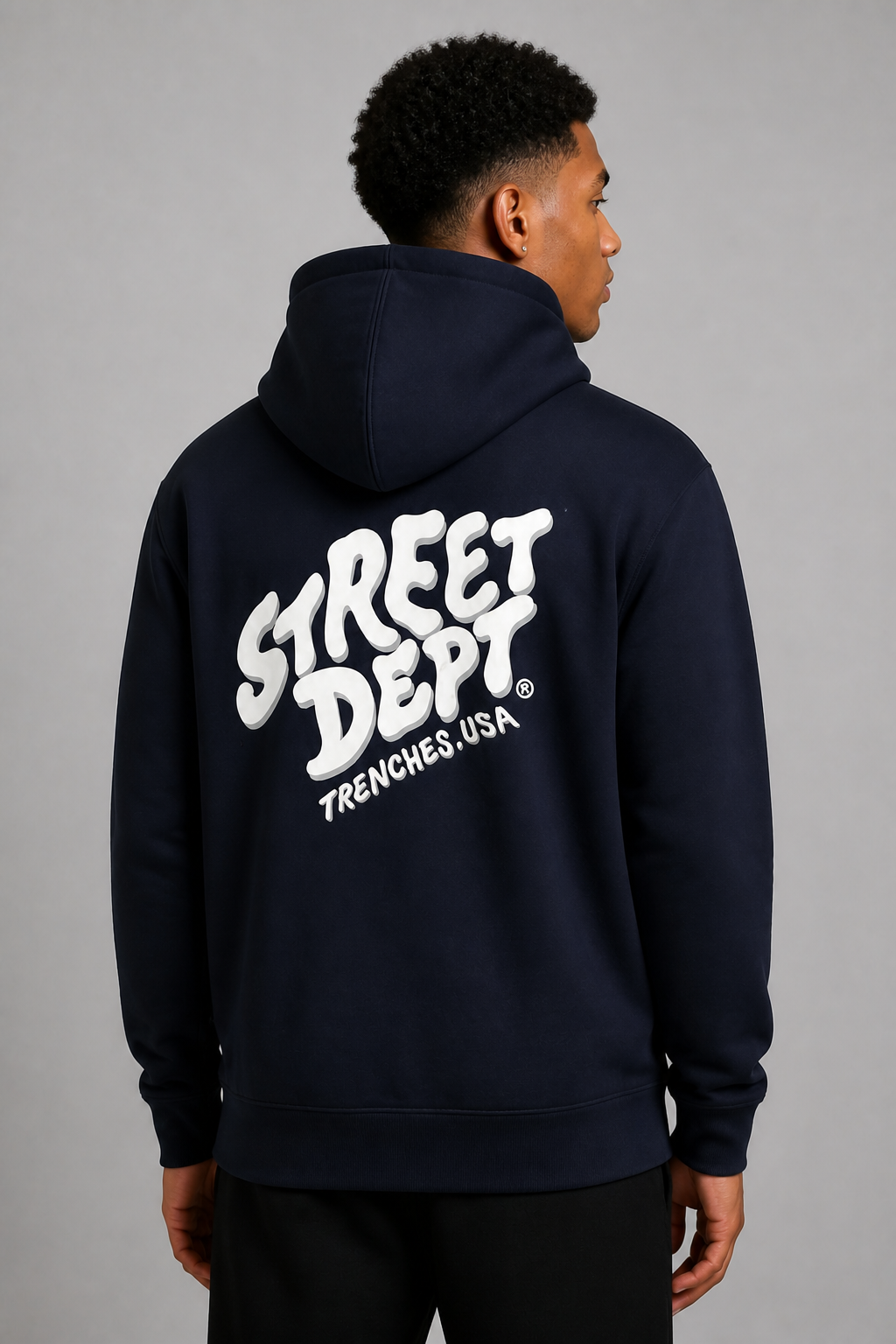Street Department Wavey Print Zip-up Hoodie