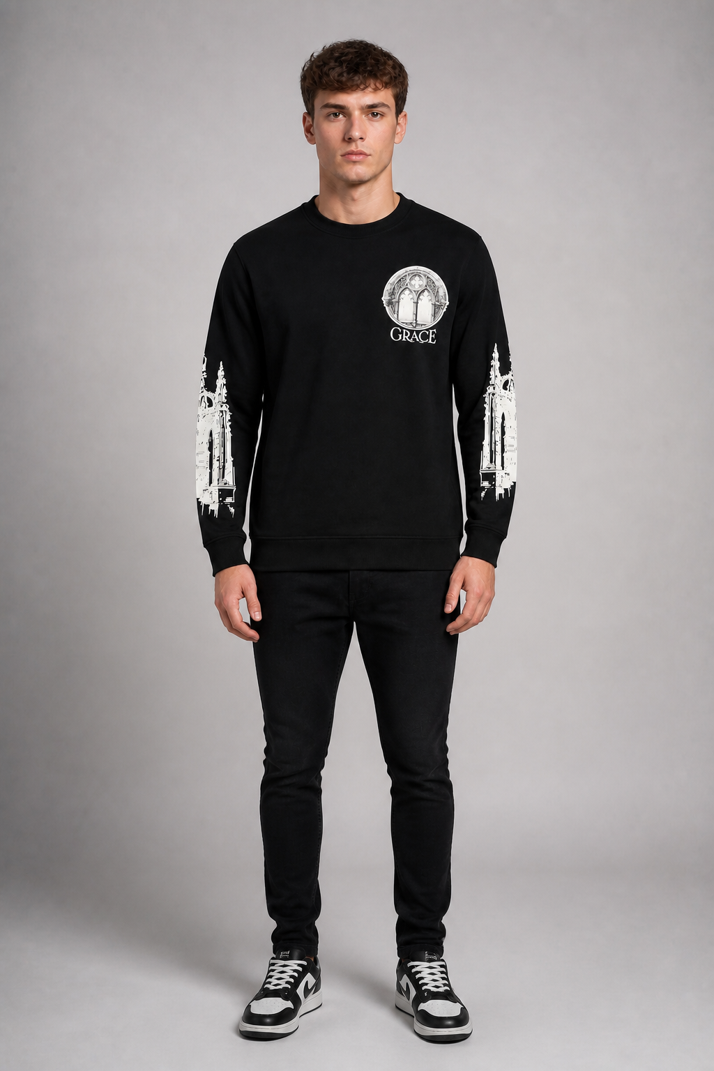 Black Pike "Grace" Fleece Sweater - Black