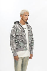 Valabasas "Stalker" Rhinestone Denim Jacket - Grey Forest