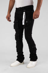 Disaster Super Stretch Denim Cargo Stacked Jean