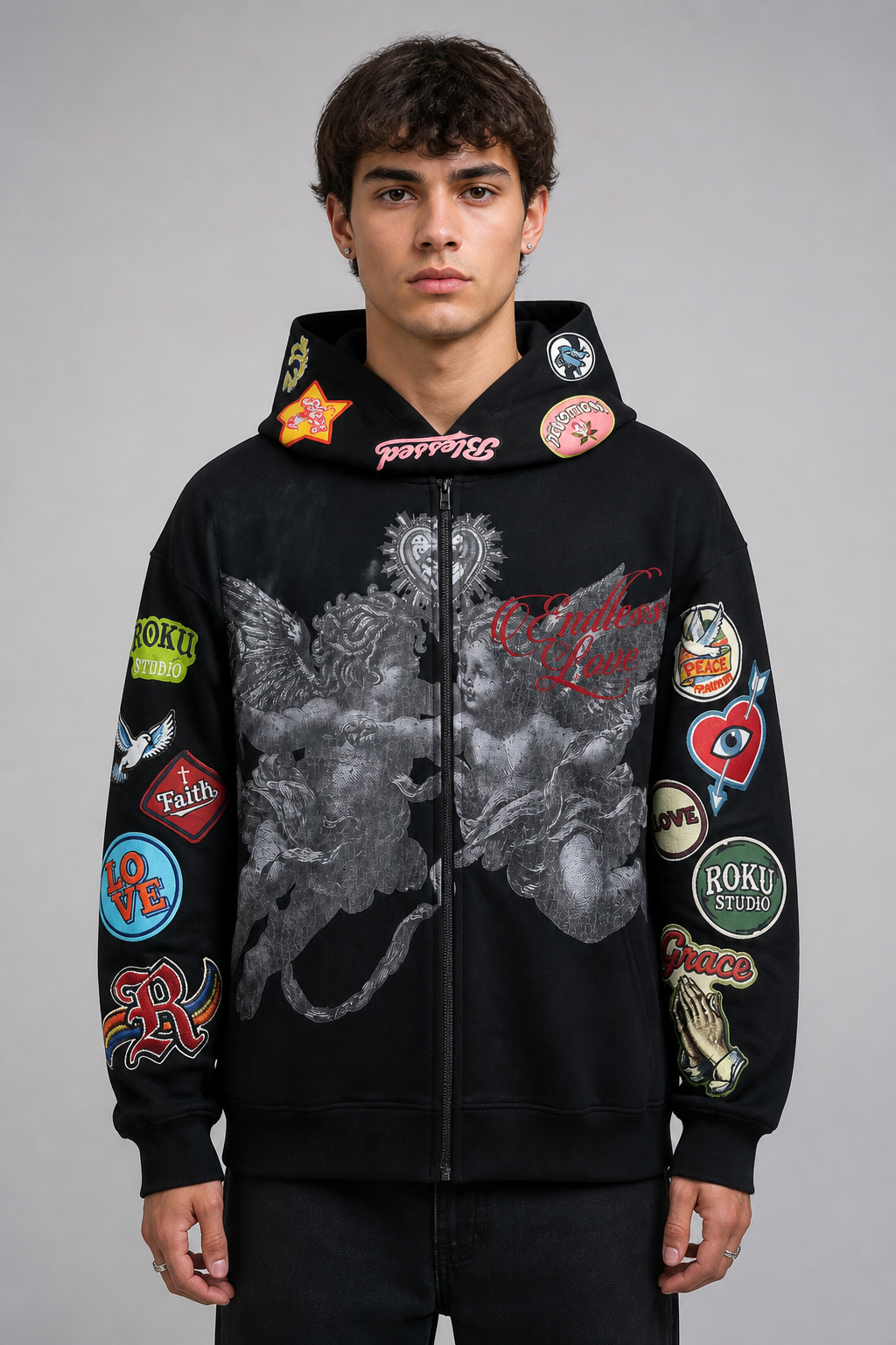 Roku "Devotion" Zip Hoodie - Black