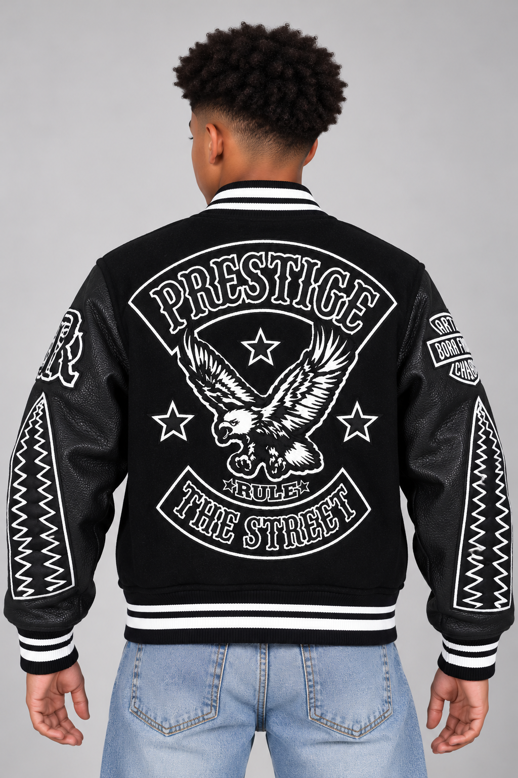 Roku Studio Kids "Prestige" Wool Varsity Jacket