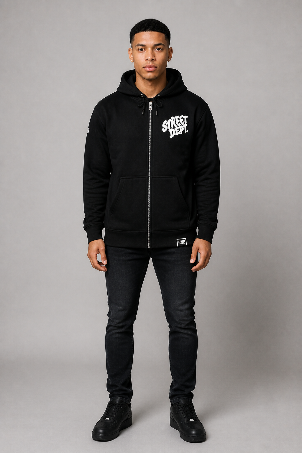Street Department Wavey Print Zip-up Hoodie