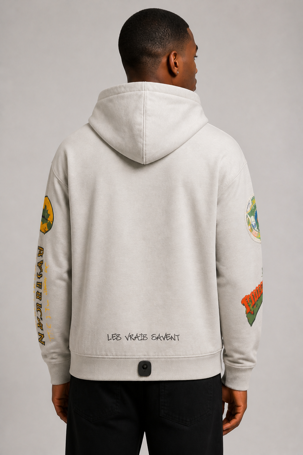 REBEL "Mstrmnd Cooked Light" Cotton Boxy Hoodie - Grey