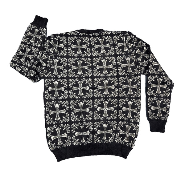 One In A Million Cross Pattern Mohair Crewneck
