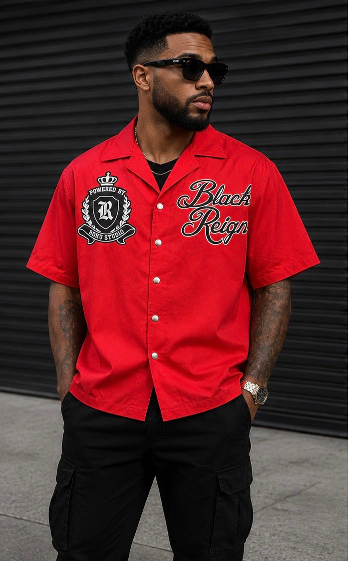 Roku Black Reign Woven Boxy Button Up