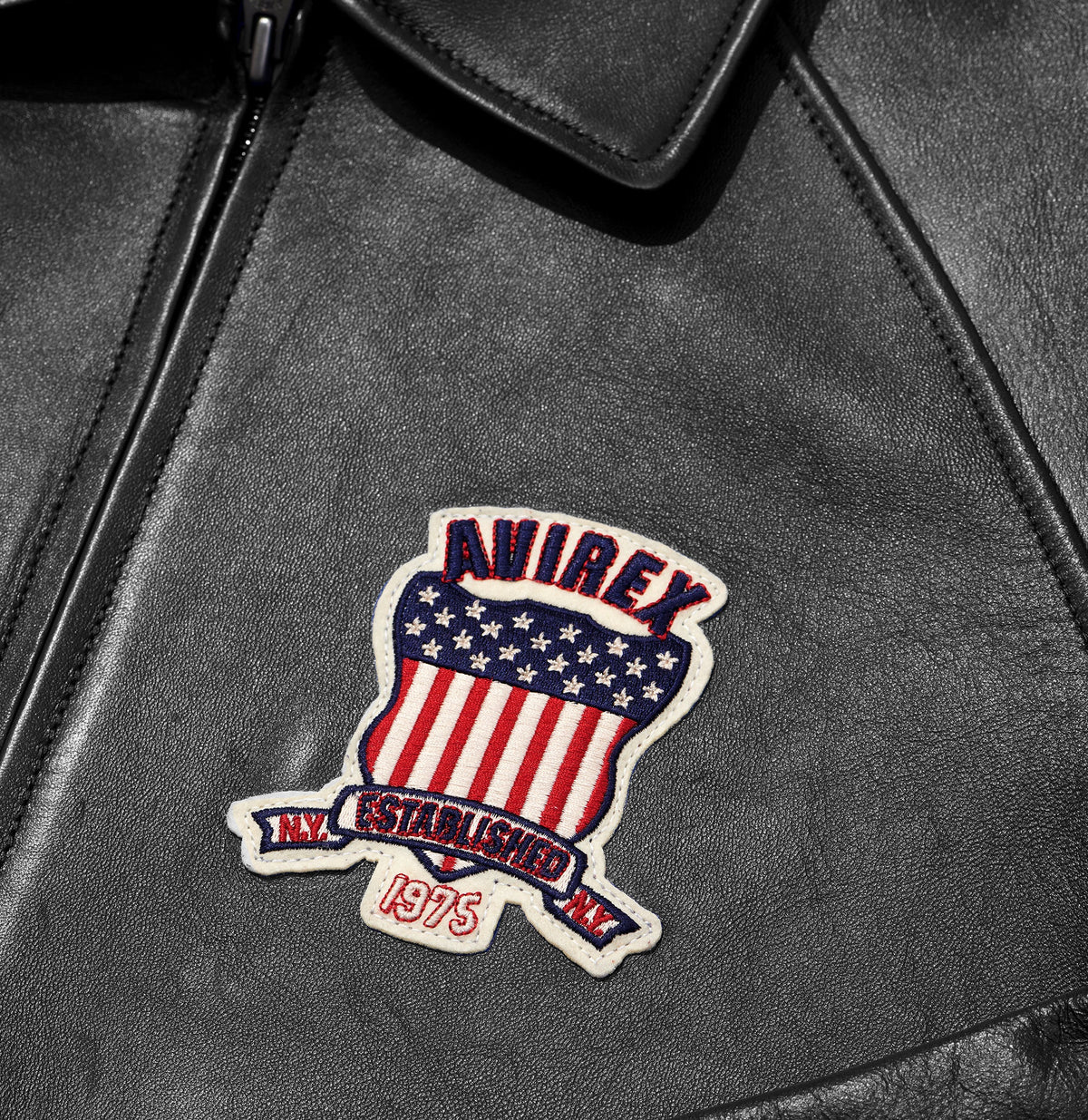 Avirex "Icon" Leather Jacket - Black