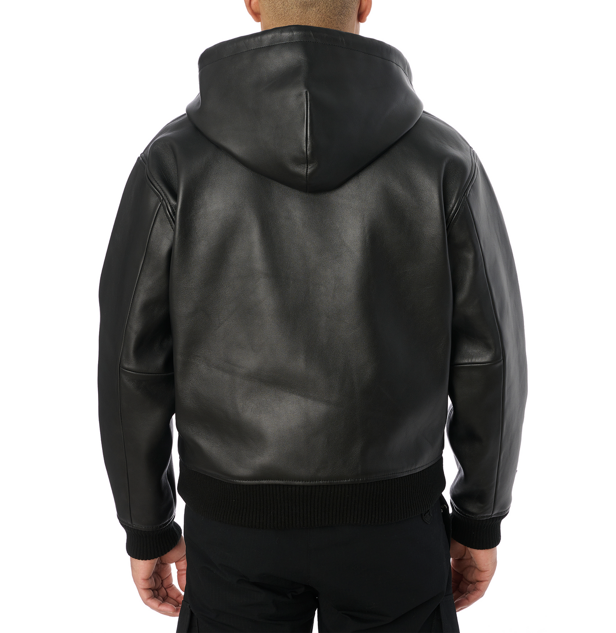 Avirex "Nappa" Leather Hoodie - Black