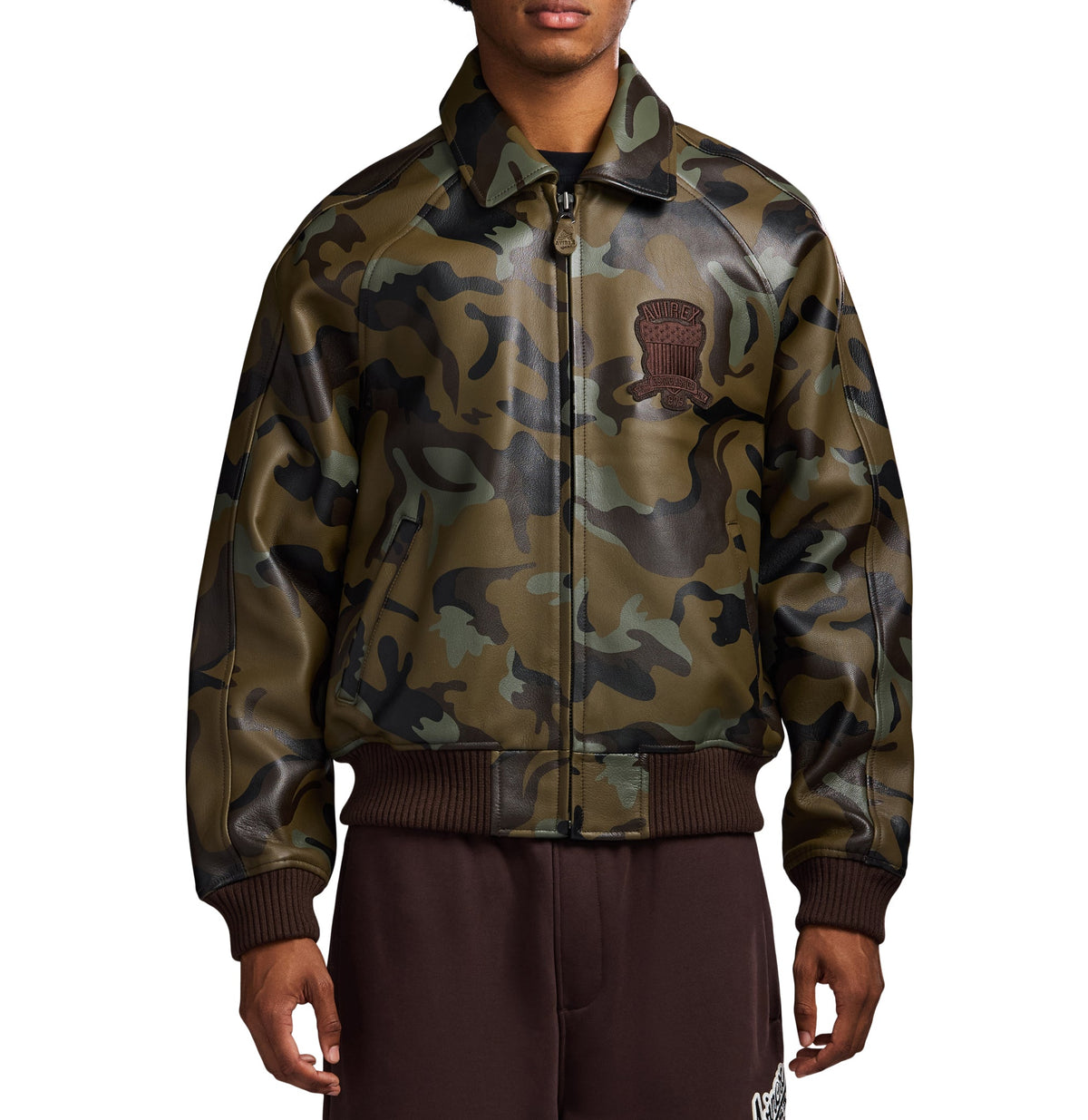 Avirex "Icon" Leather Jacket - Camo