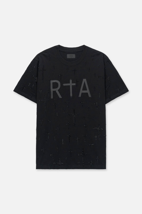 RTA Liam Black Crystal T-Shirt