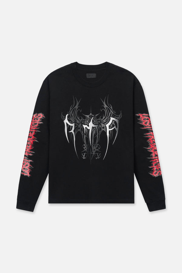 RTA Lawrence Long Sleeve Tee - Black Cyber Siglism "LOST FREQUENCIEZ"