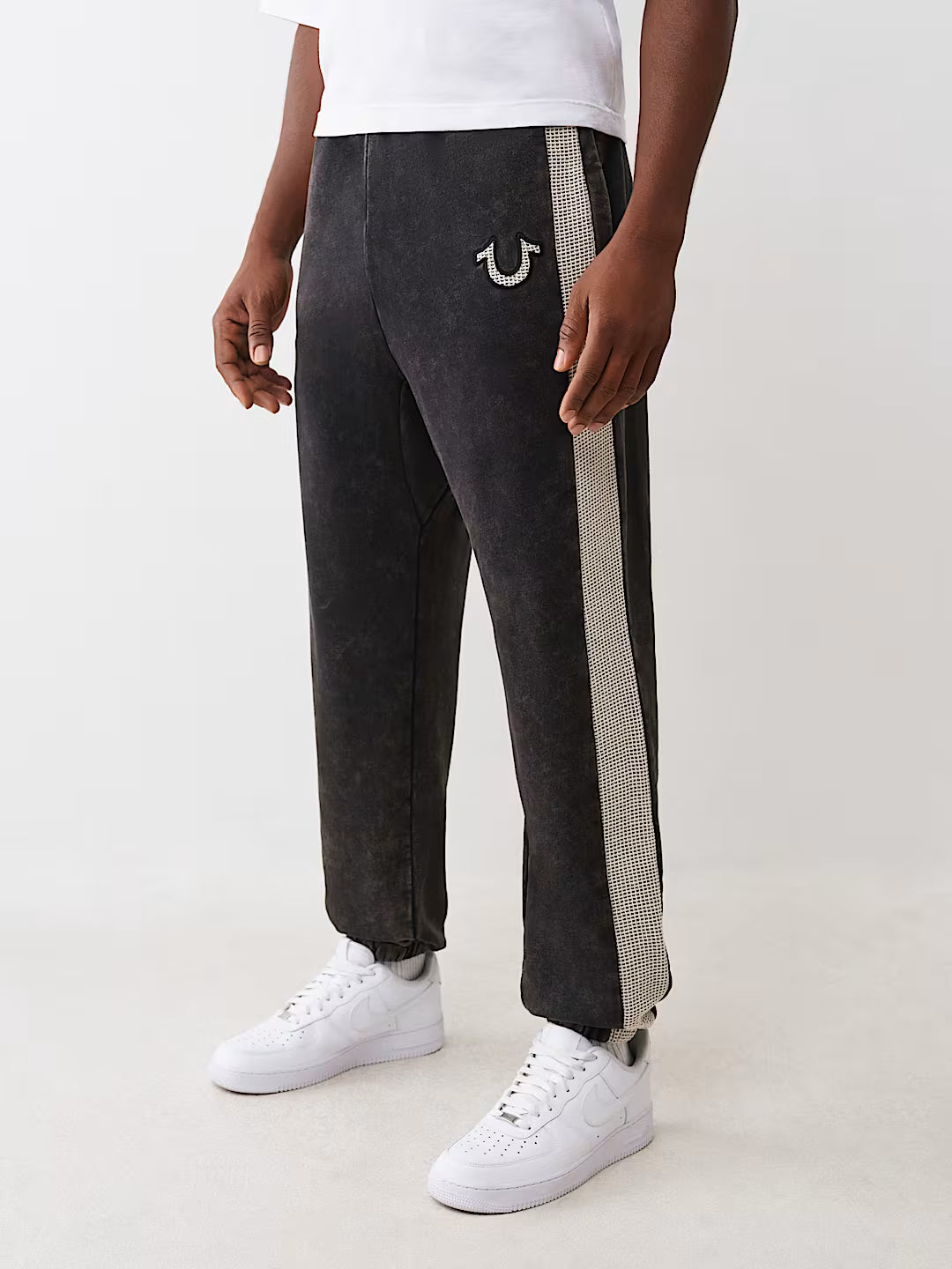 True Religion Mesh Inset Rust Cinched Zip-up Hoodie & Mesh Inset Jogger