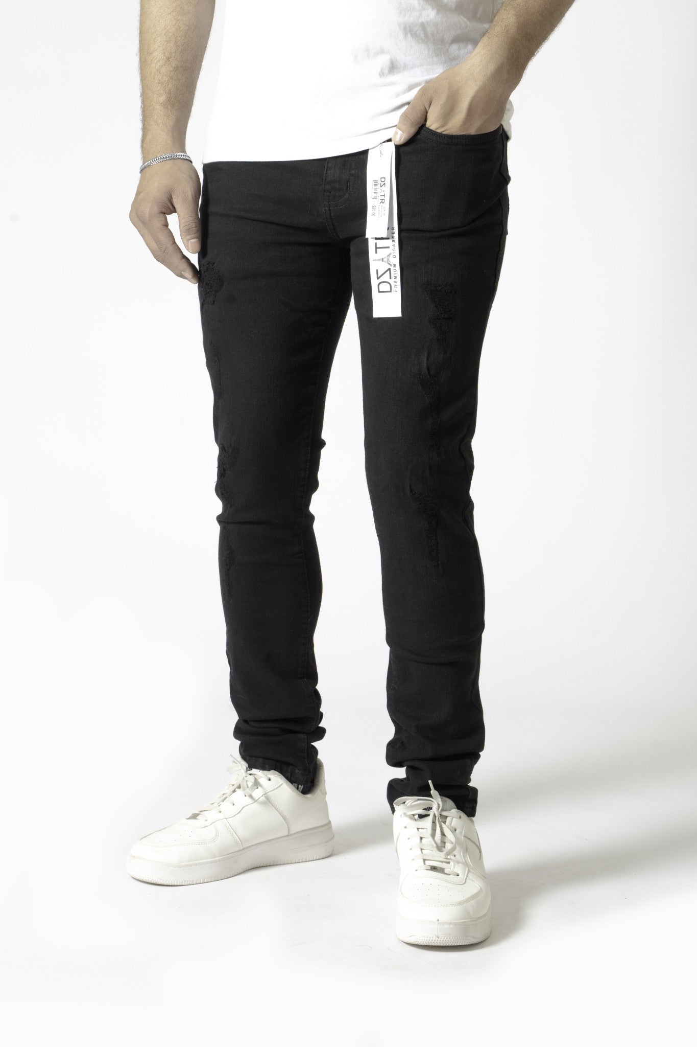 Premium Disaster "Black 3D Ripped" Ultra Skinny Stretch Denim