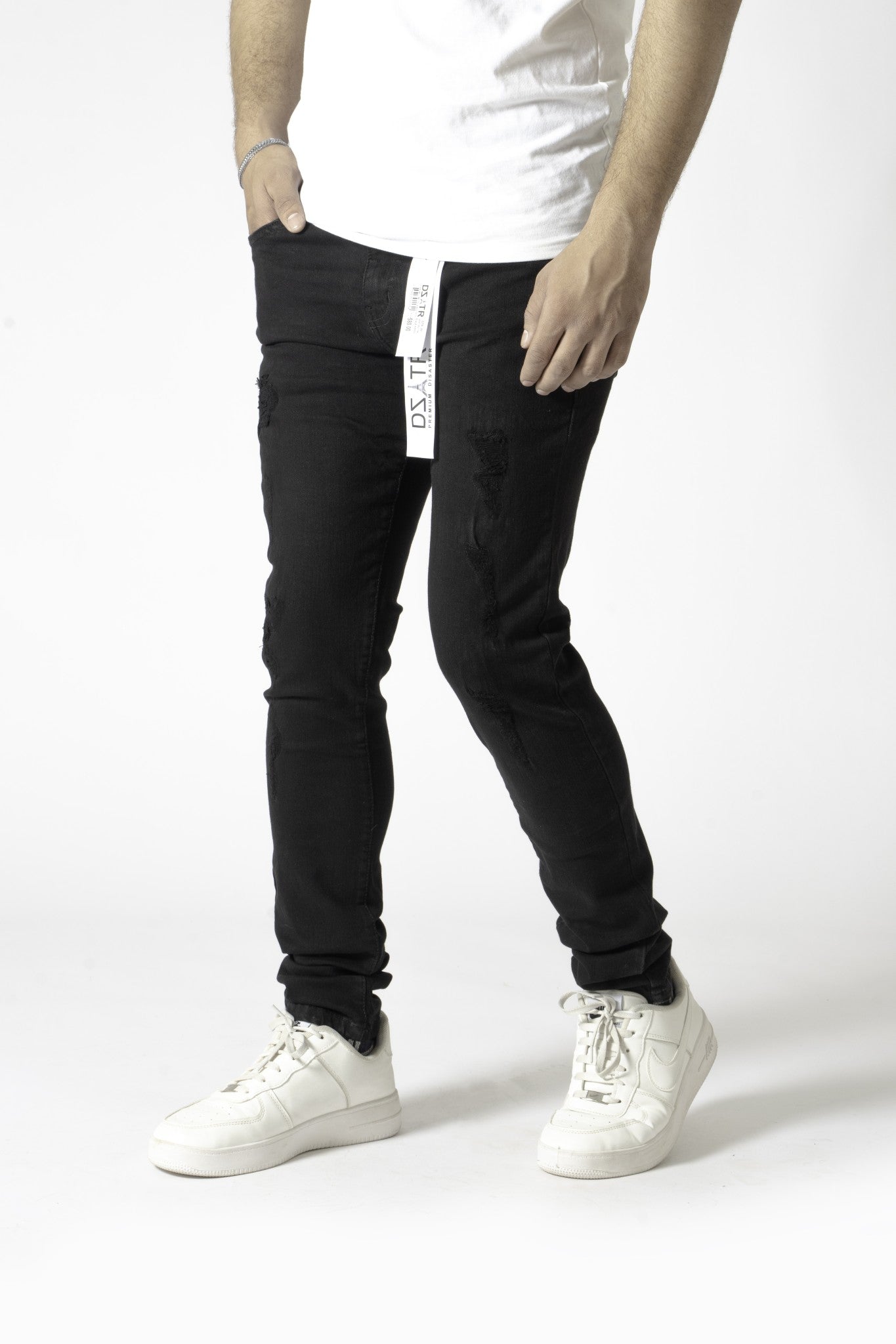 Premium Disaster "Black 3D Ripped" Ultra Skinny Stretch Denim