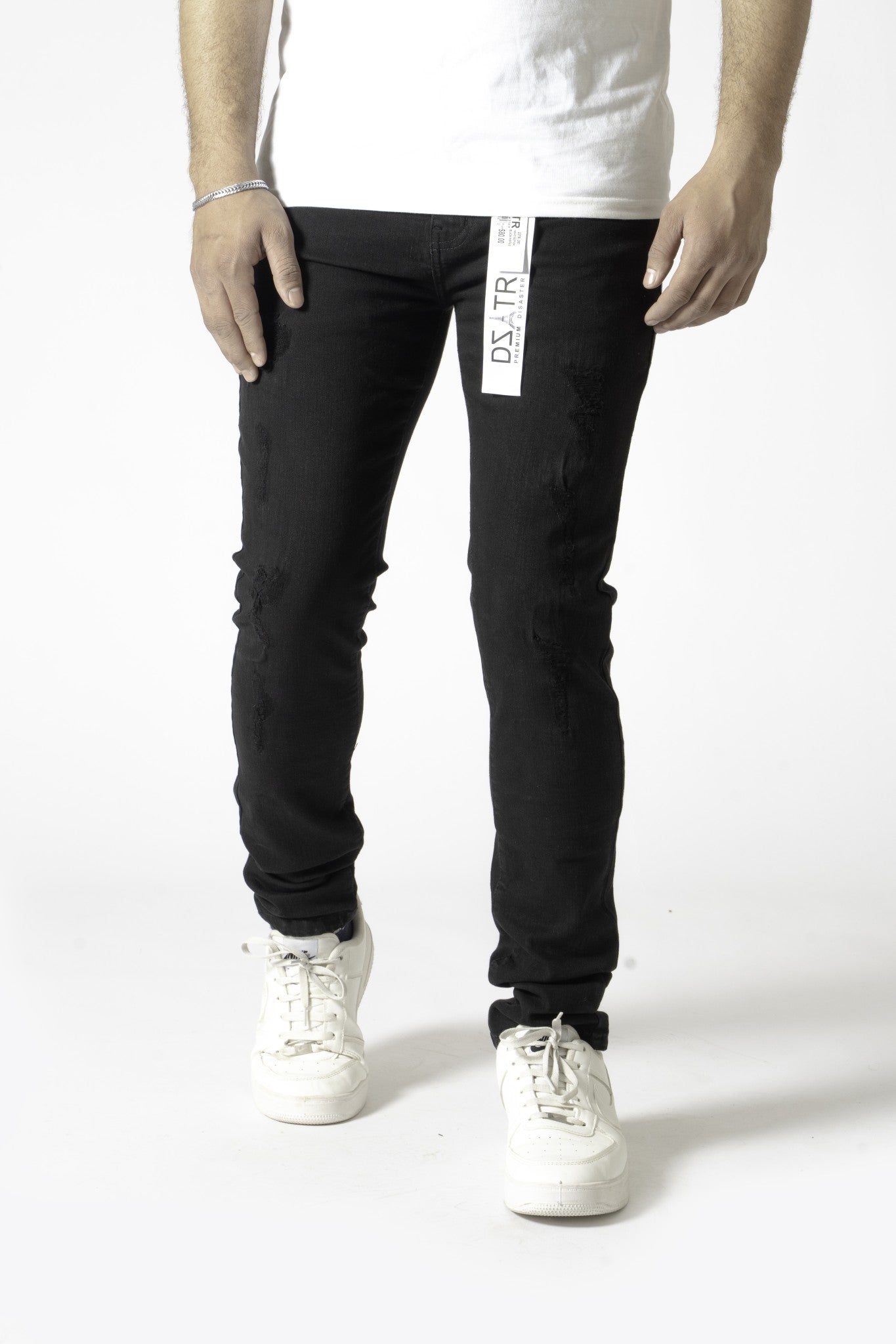 Premium Disaster "Black 3D Ripped" Ultra Skinny Stretch Denim